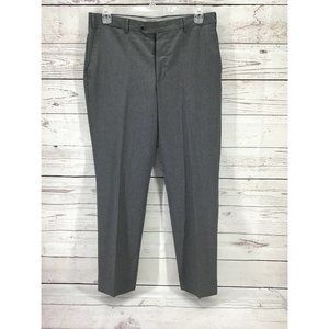 Ike Behar Gray Pants Trouser Size 34x32 Flat Front